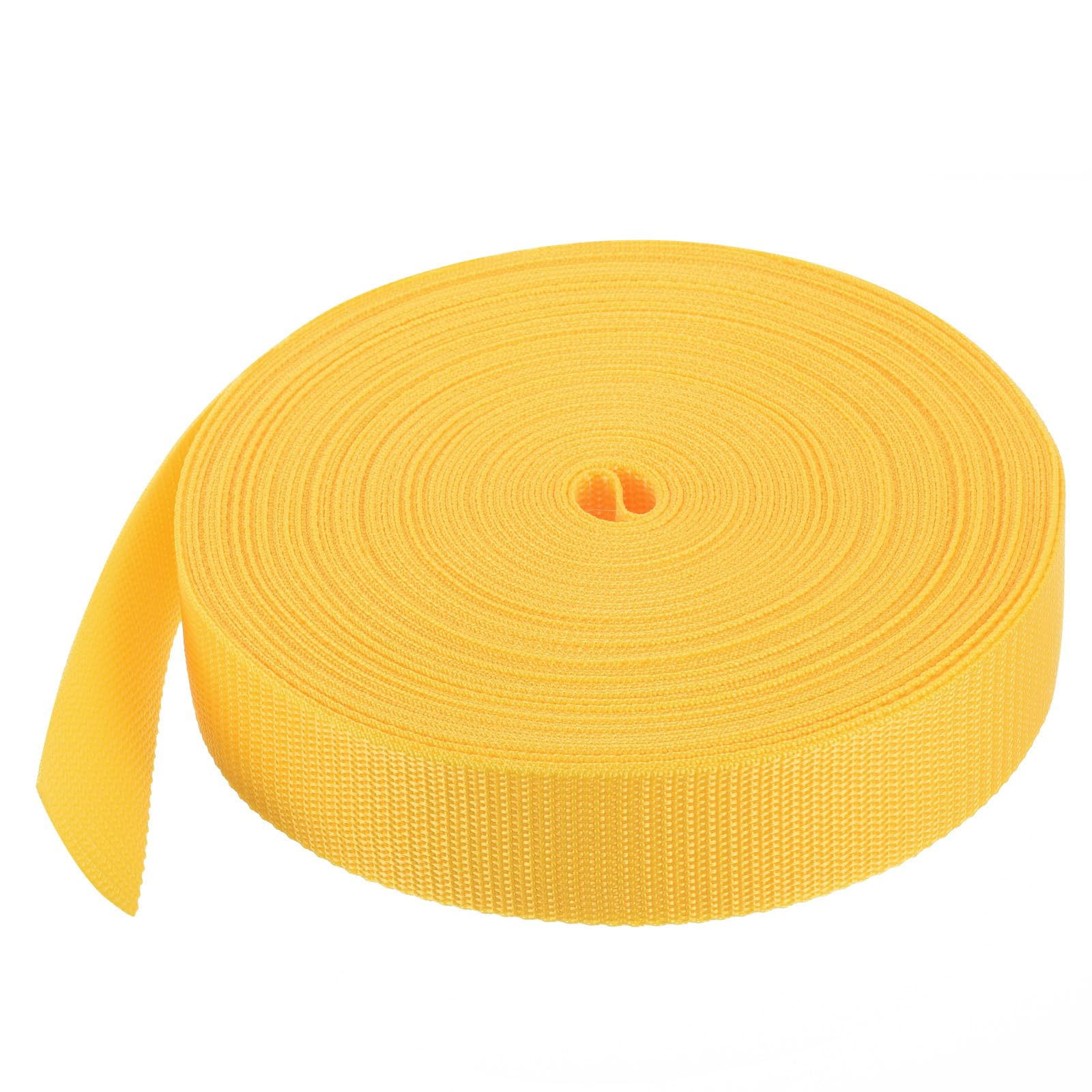 MECCANIXITY Lightweight Polypropylene Webbing Strap 1 1/2" 25 Yard Backpack Strapping Band Dark Yellow for Outdoor Luggage Cargo Straps
