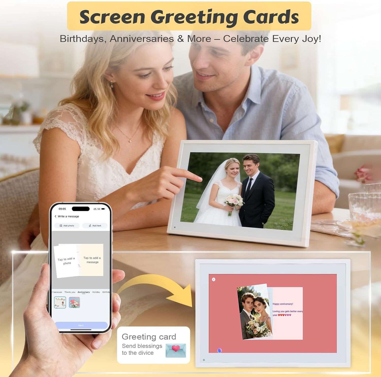 COMIX 10.1-inch Smart Digital Calendar,Electronic Calendar with Touch Screen Display–Family Planner & Organizer for Schedules & Chore Charts,Ideal for Home & Office