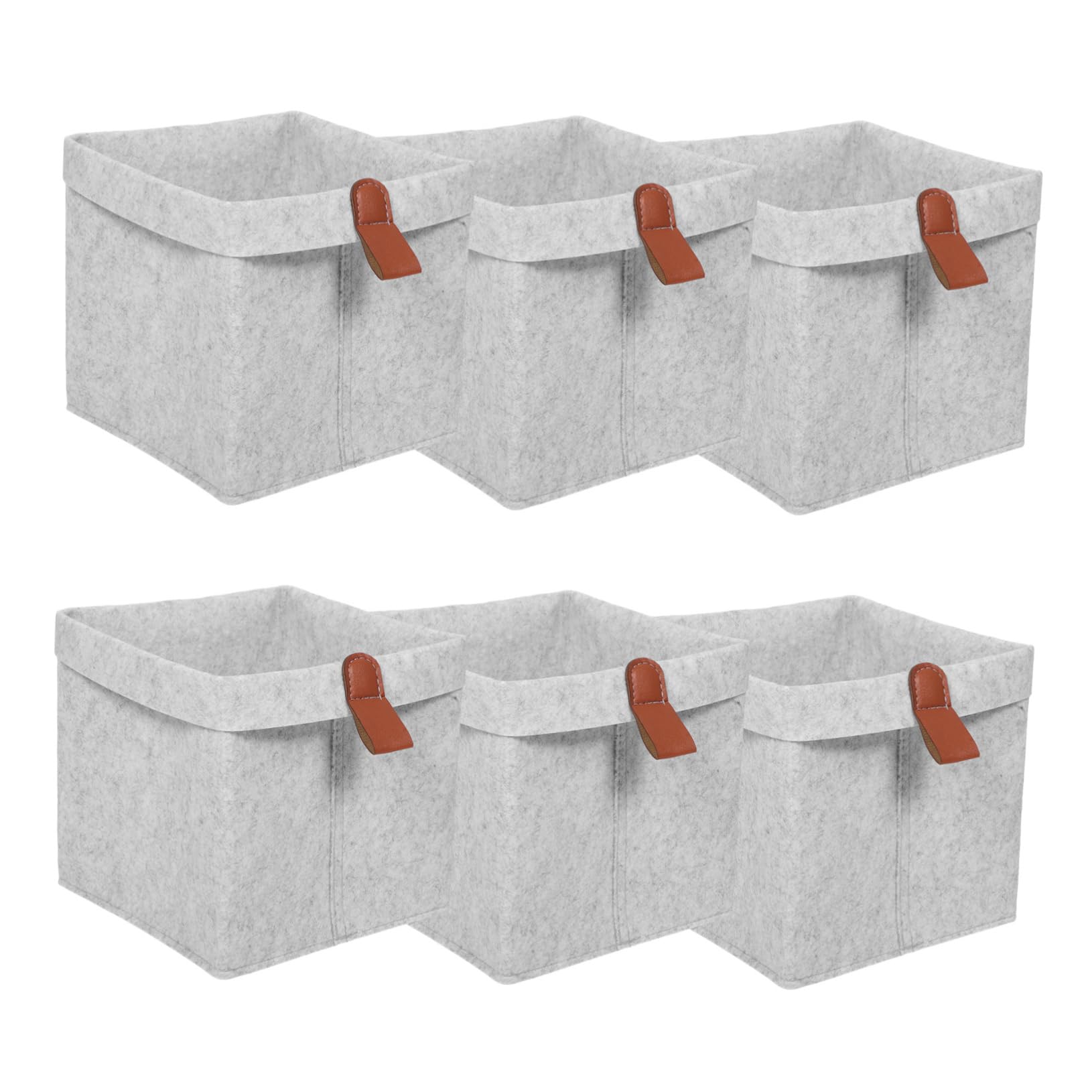 6 Stück Packung Faltbare Filz Aufbewahrungsbox Würfelform Leichtes Design Platzsparend mit Aufhänger für Kinderzimmer und Schlafzimmer