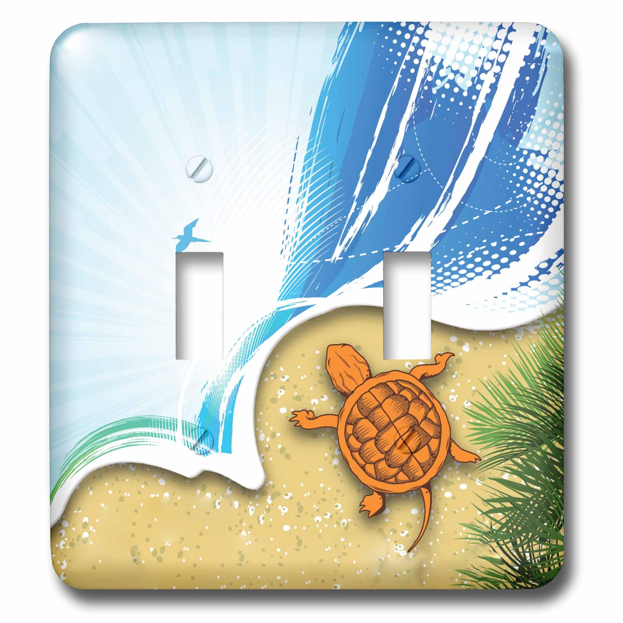 Interrupteur double à bascule océan plage tortue de mer décoration murale