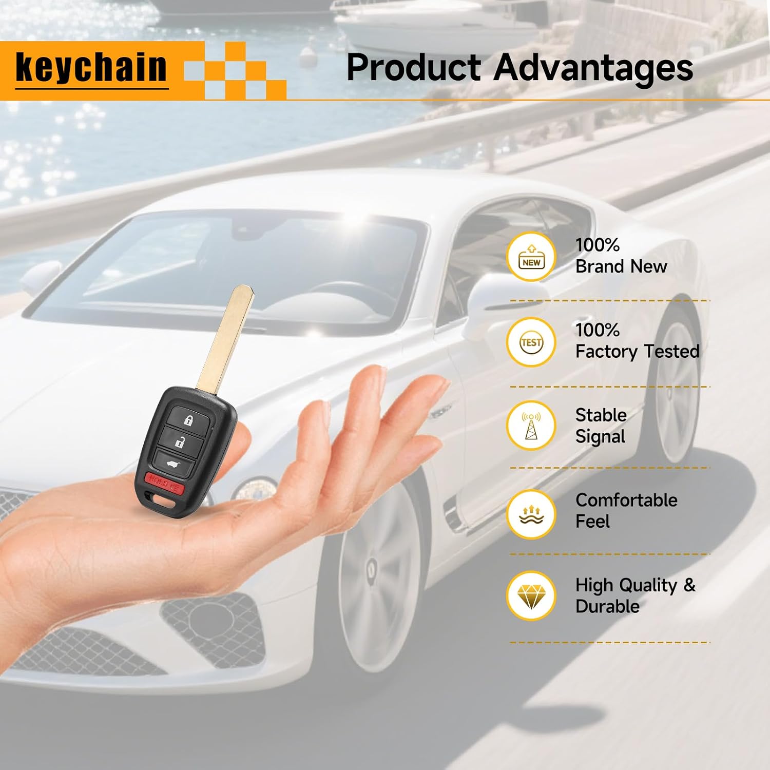 Key Fob Keyless Entry Replacement Fits for Honda HRV 2016 2017 2018 2019 2020 2021 2022 / CRV 2014-2016 Car Remote Control 313.8 Mhz MLBHLIK6-1T 35118-T7S-A00 35118-T0A-A30