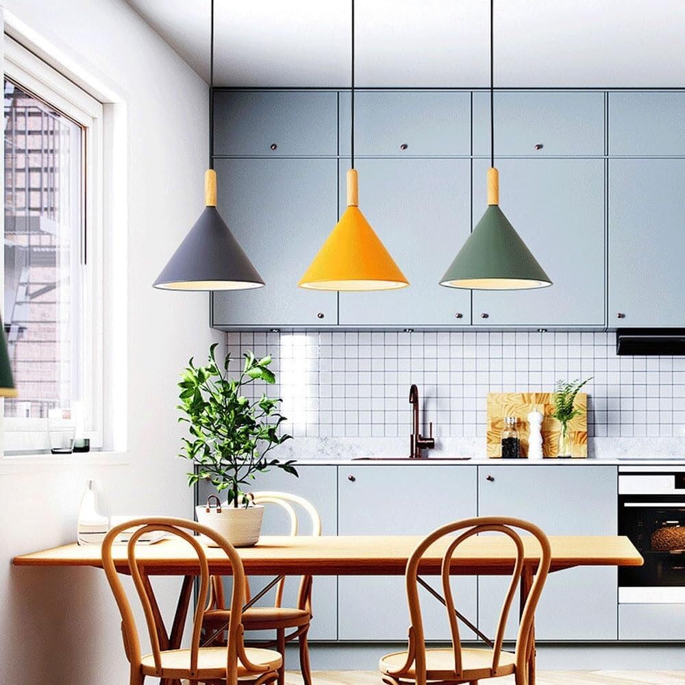 Lámpara de araña metálica de Estilo Industrial Moderno con Casquillo E27, lámpara Colgante de un Solo Cabezal, luminaria de Techo, lámpara Colgante para decoración de Sala de Estar