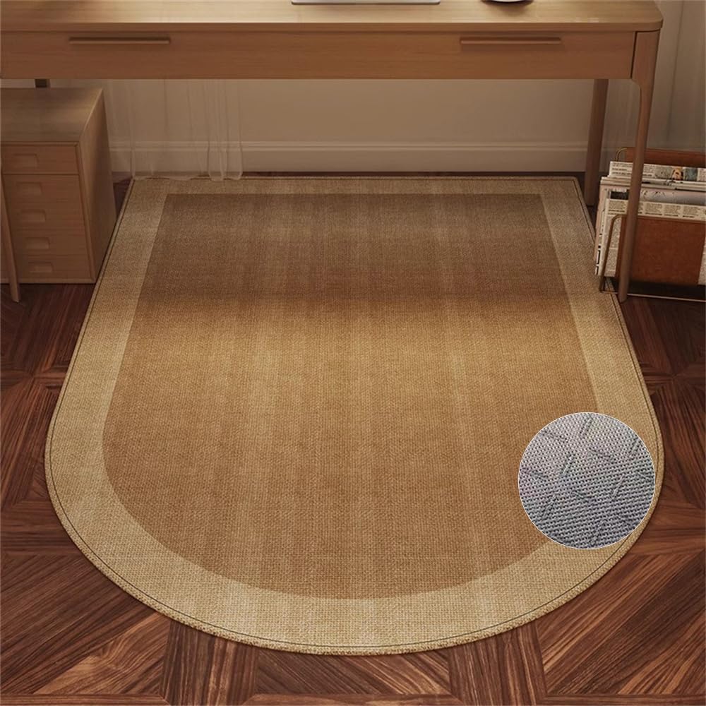 SSDDLZEQ Premium durable range Linen-print Protective Rug For Computer Gaming Chairs, Suitable For Study Areas(Light Edge,100x120cm)