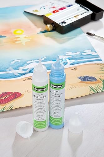 Miniatura 3 de Schmincke - Lápiz de enmascarar coloreado, 3.4 fl oz, 50 731 008, bolígrafo dosificador, líquido de enmascaramiento azul para zonas opacas de