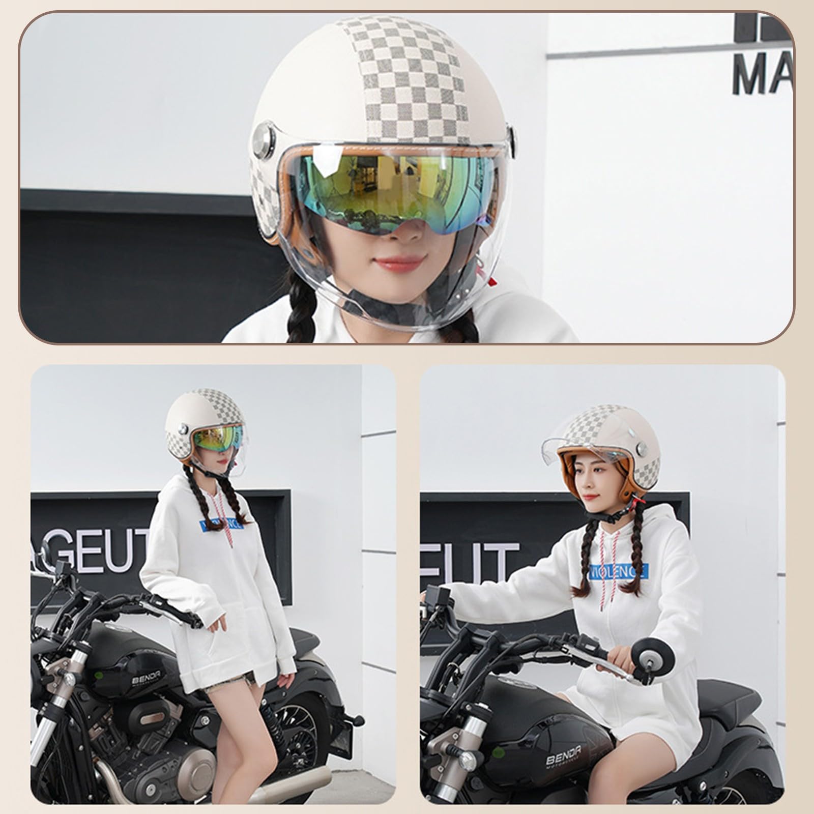 Casco Jet Bluetooth Casco Moto Certificazione Applicabile a ECE Casco Pelle Casco Scooter Casco Jet per Adulti Uomo Donna con Doppia Visiera Parasole