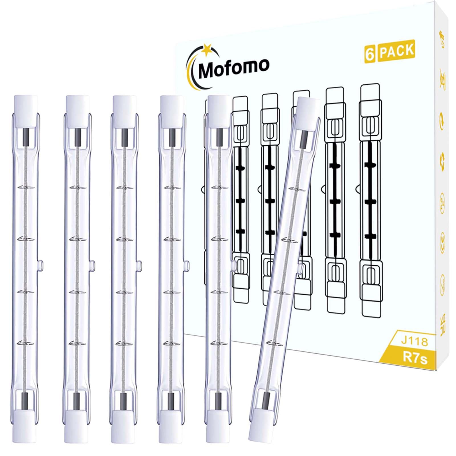 Mofomo R7S Halogen Glühbirne 118mm 300W 230V, Dimmbar, Warmweiß 5500lm, J118 Linear Lampe, 6er Pack