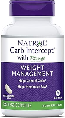 Natrol Carb Intercept with Phase 2 Carb Controller Capsules, White Kidney Bean Extract, Helps Control Carbs, Helps Metabol...