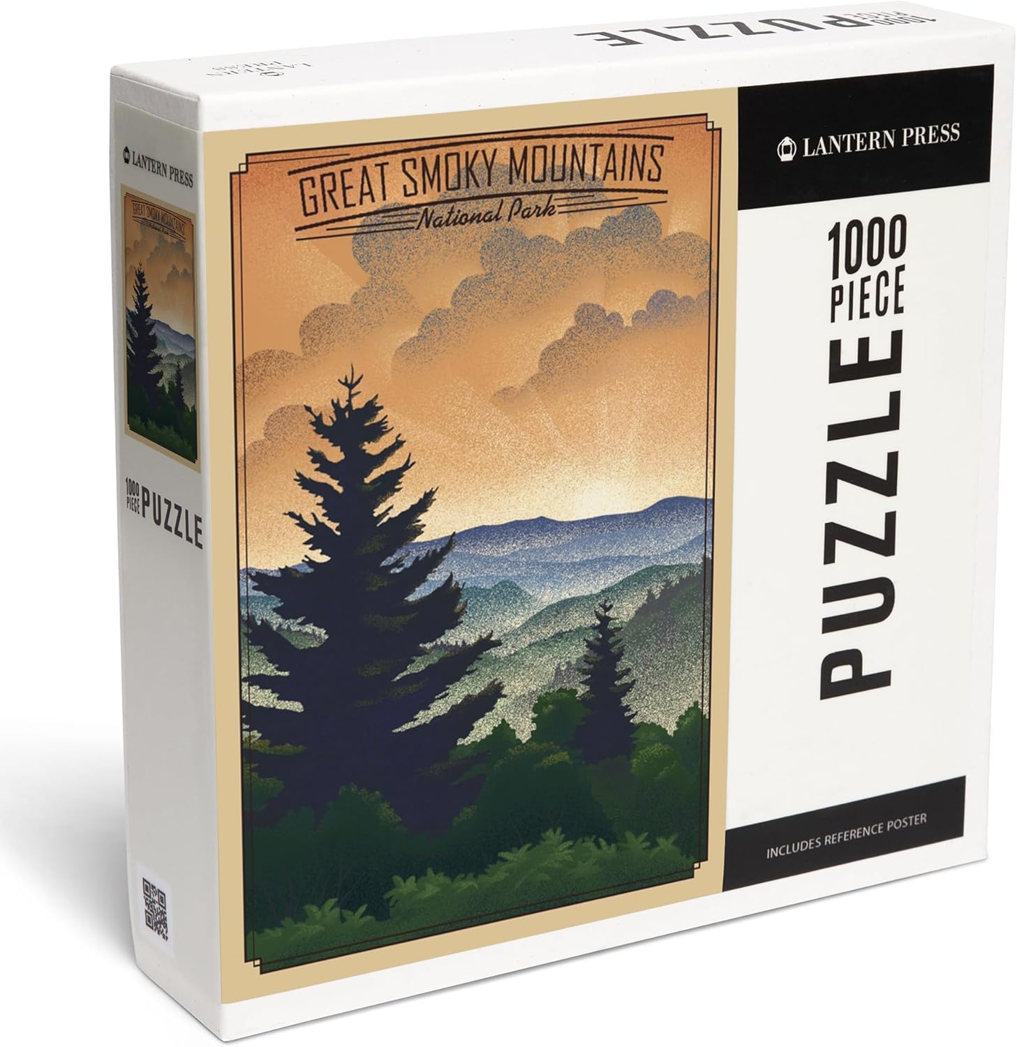 "Lantern Press Great Smoky Mountains National Park, Lithograph, 1000 Piece Jigsaw Puzzle for Adults, Made in USA with Reference Poster"