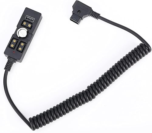 Miniatura 4 de Chikoni D-tap macho a 3 puertos hembra divisor de cable de alimentación conector con USB y luz indicadora adecuado para Anton Bauer V-Mount ARRI RED
