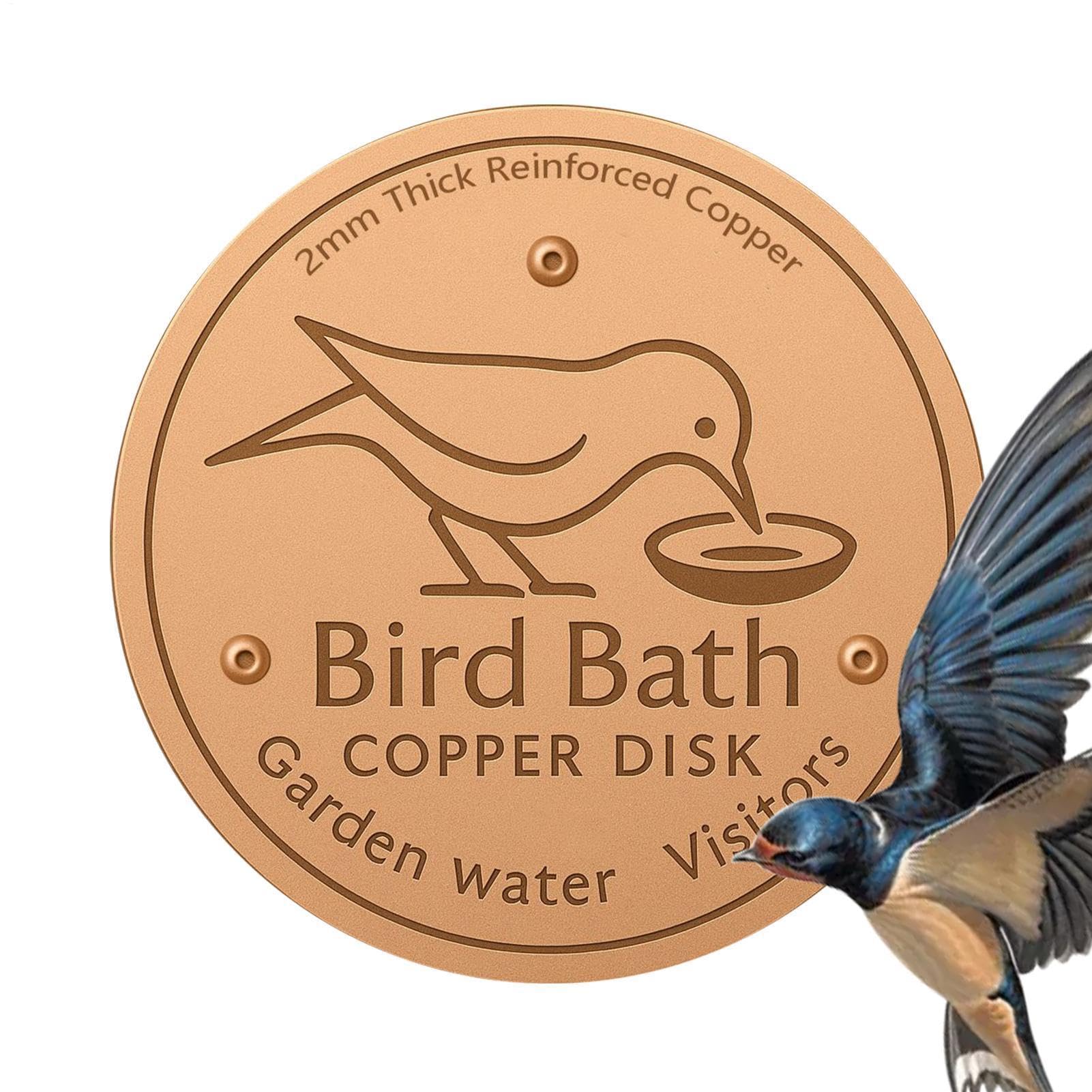 Copper Bird Bath Purification Disk, Bird Bath Purification Disks, 99.9% Copper, Physical Safe Clean,0.66mm For Outdoor Garden Birdbaths, Keep Water Clean & Fresh
