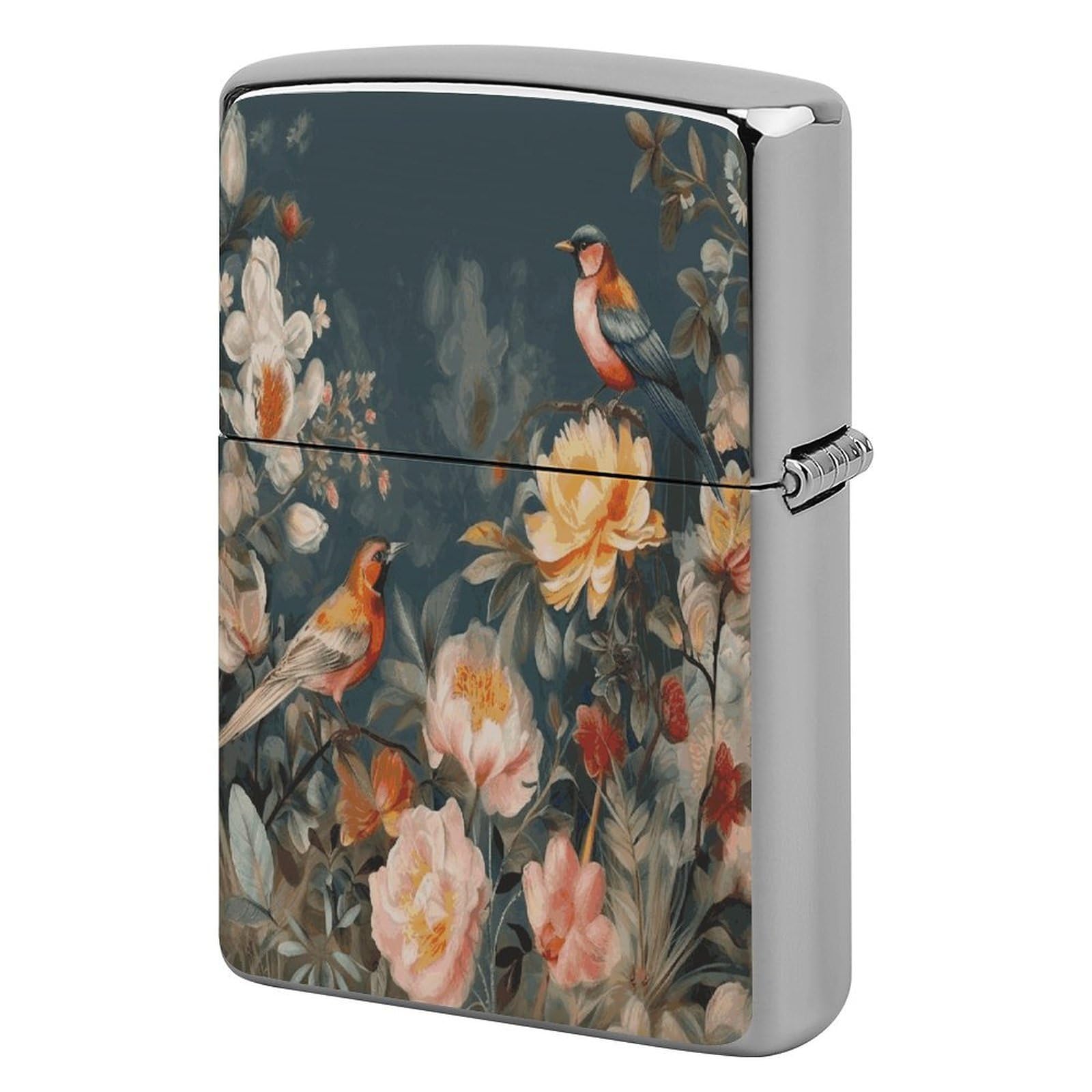 Fodpand Style Flowers Birds Metal Lighter Case Cover Lighter Sleeve