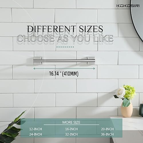 Miniatura 10 de KOKOSIRI Toallero de 16 pulgadas para baño, cocina, inodoro, acero inoxidable de níquel cepillado B4005BR-L16