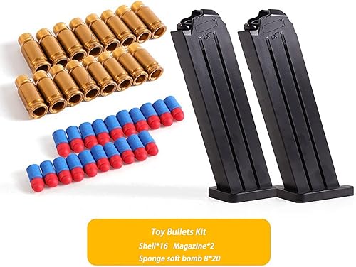 Kit de recarga de munición de balas de juguete, juguete de disparo de goma con carcasa negra para G-Lock 18 disponible en Yaxa Colombia