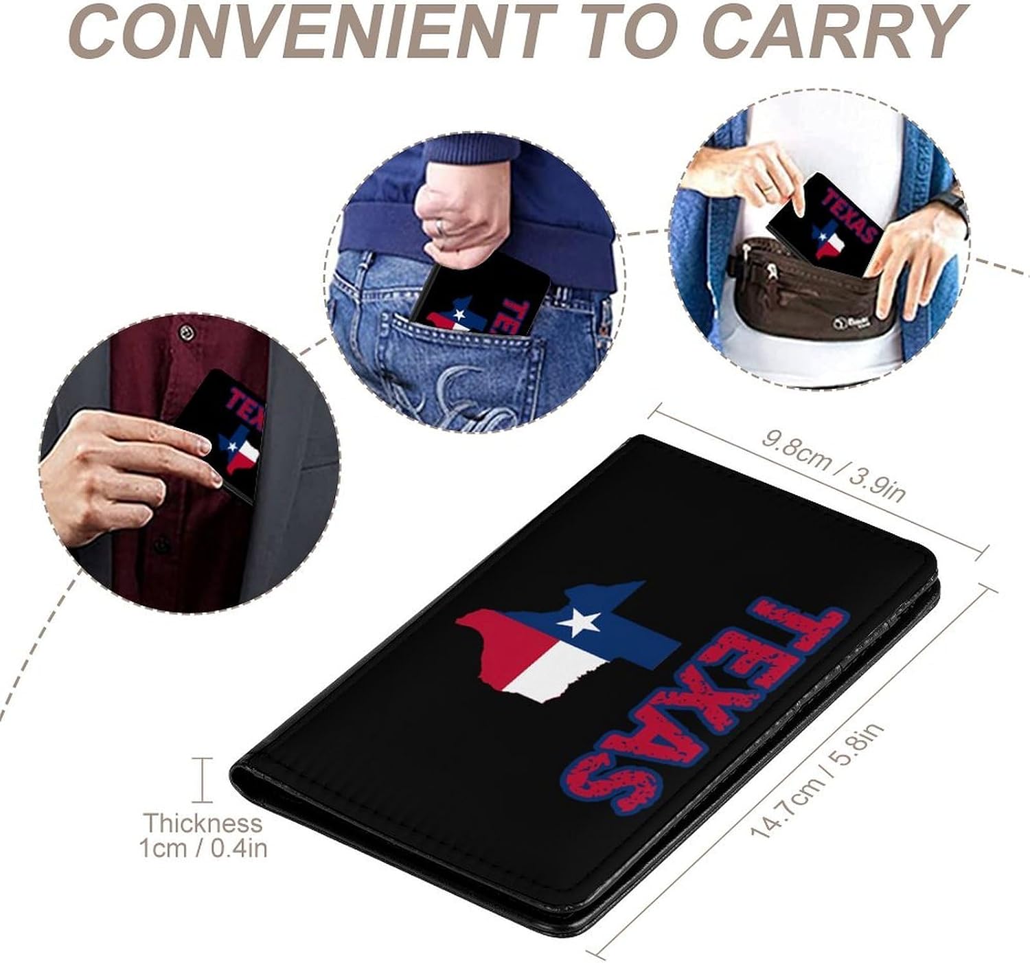 Texas Flag Travel Passport Holder Passports Protective Cover for Women Men with Card Slots
