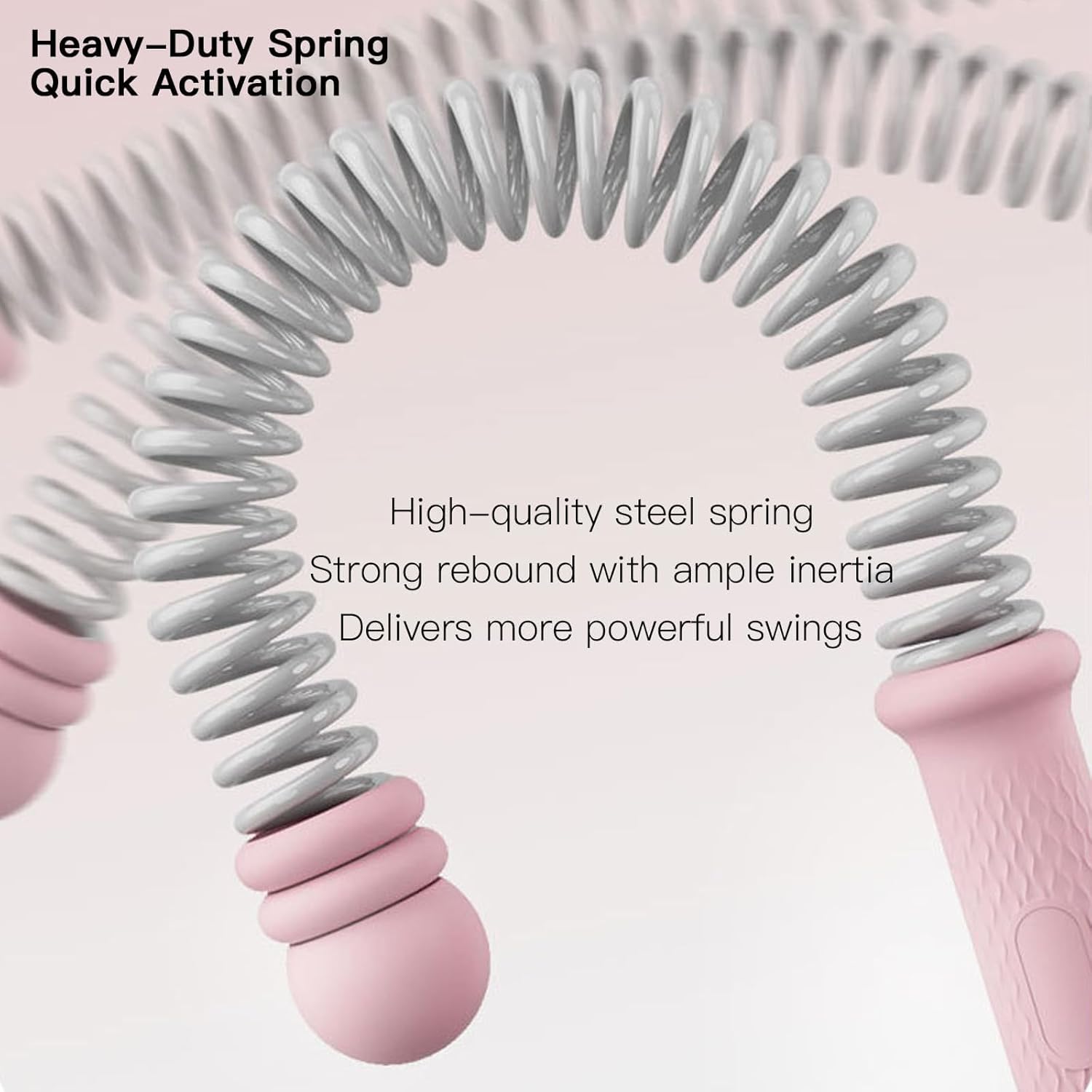 Cordless Battle Rope – Portable Ropeless Battle Ropes, Low-Impact Cardio & Strength Training Rope for Home, Gym, Office, Travel & Outdoor Workouts, 16.92 Inch (Pink)