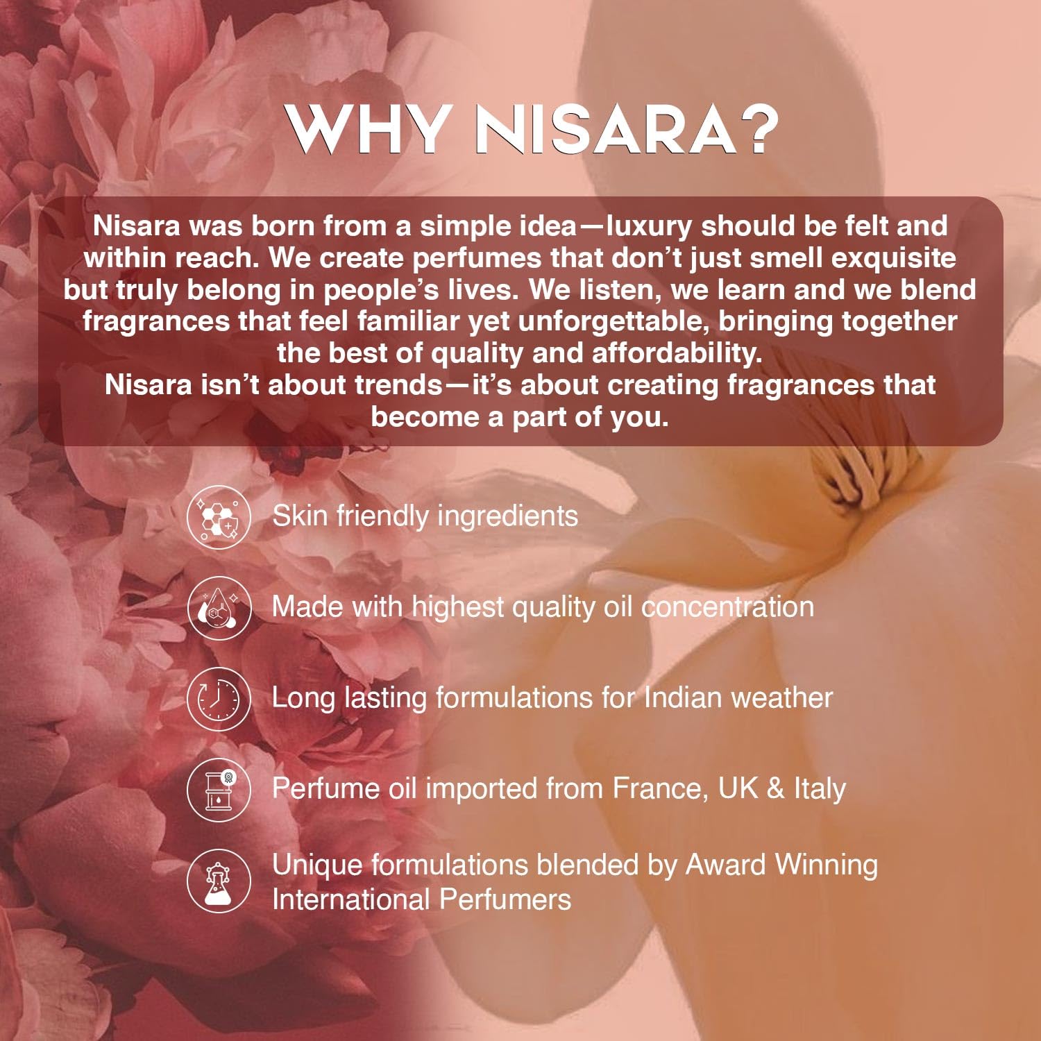 Nisara Vanilla Rush & Carmine Rose Perfume for woman 100ml*2 | Long Lasting Eau De Parfum | Ambery Vanilla, Floral Fragrance with | Caramel, Rose, Berries, Jasmine, Musk, Amber| EDP Scent spray for Woman | Premium Perfume For Her 1