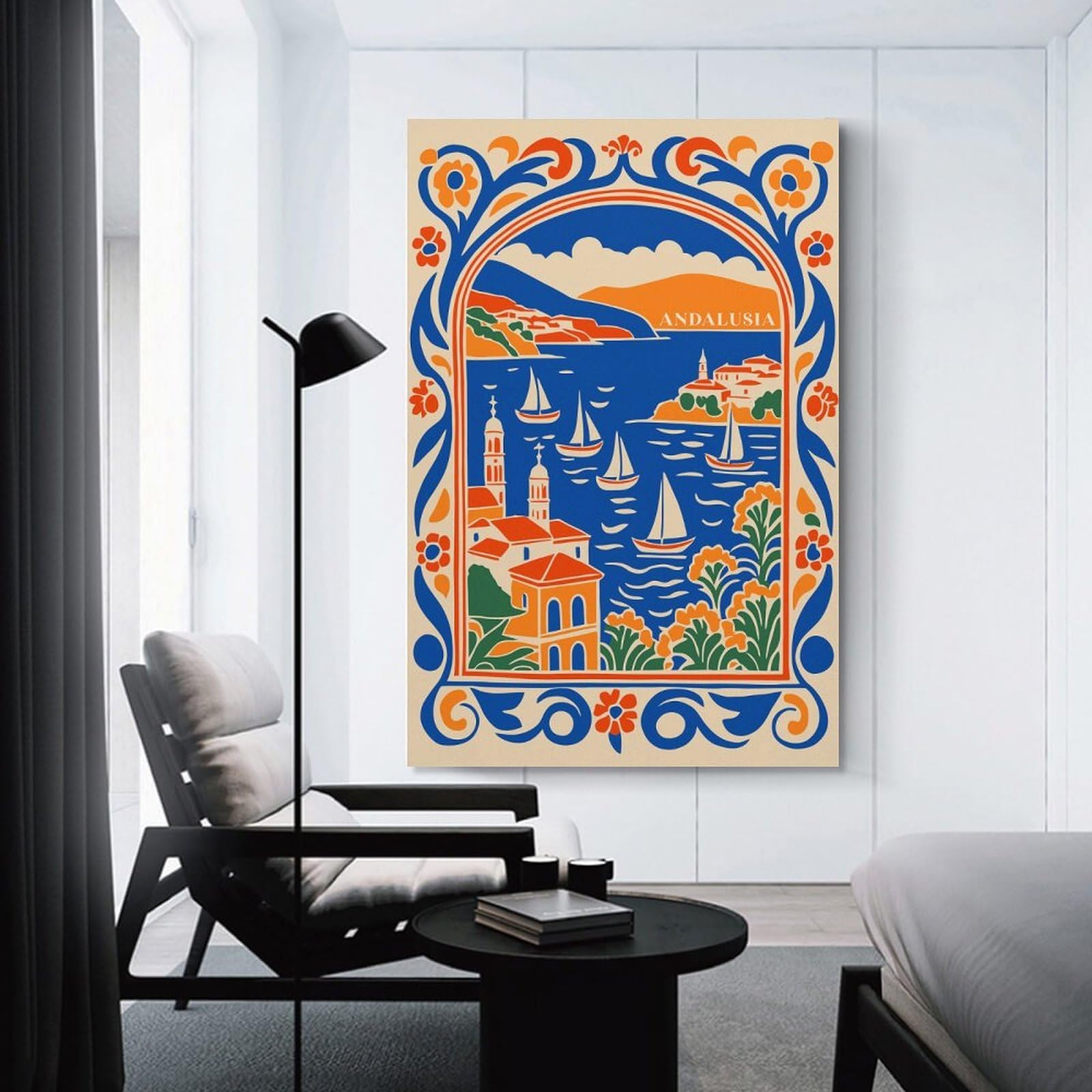 Junmoney Andalusia Travel Decorative Wall Artwork, 08x12inch(20x30cm), for Study, Office Or Focused Interiors, A Smart Decor Choice for Study Walls