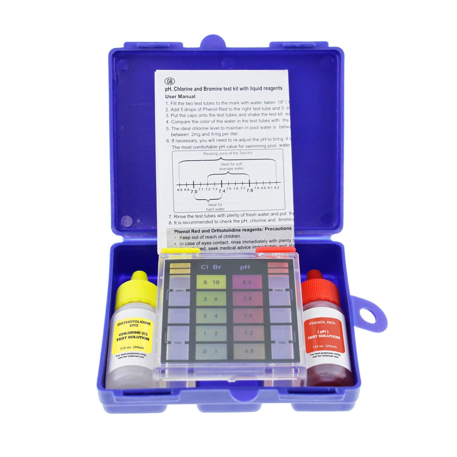 U.S. Pool Supply Standard 3-Way Swimming Pool & Spa Test Kit, Tests Water for pH, Chlorine and Bromine