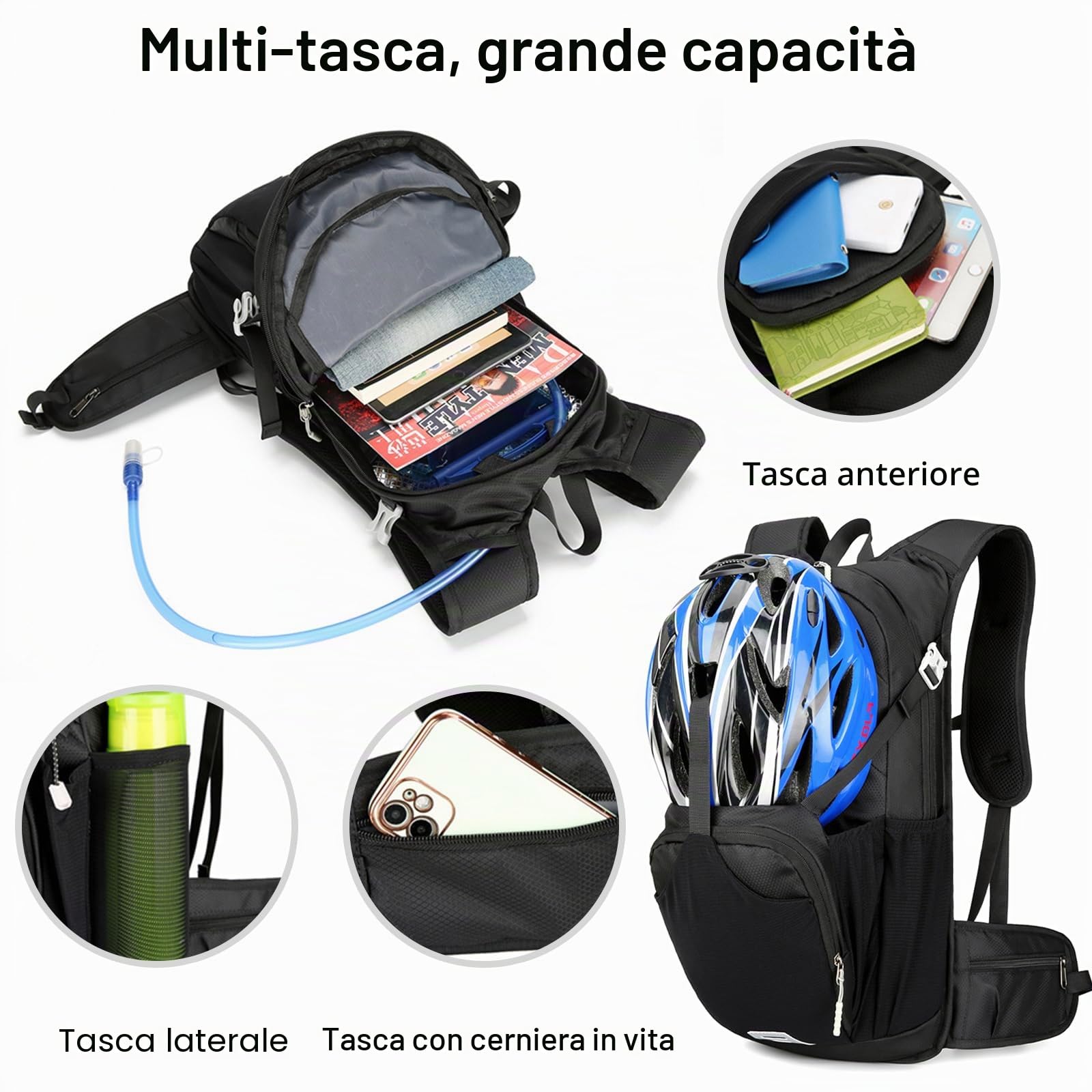 Zaino Impermeabile 18L Trekking Hiking Backpack per Donna Uomo Ciclismo Arrampicata Sport