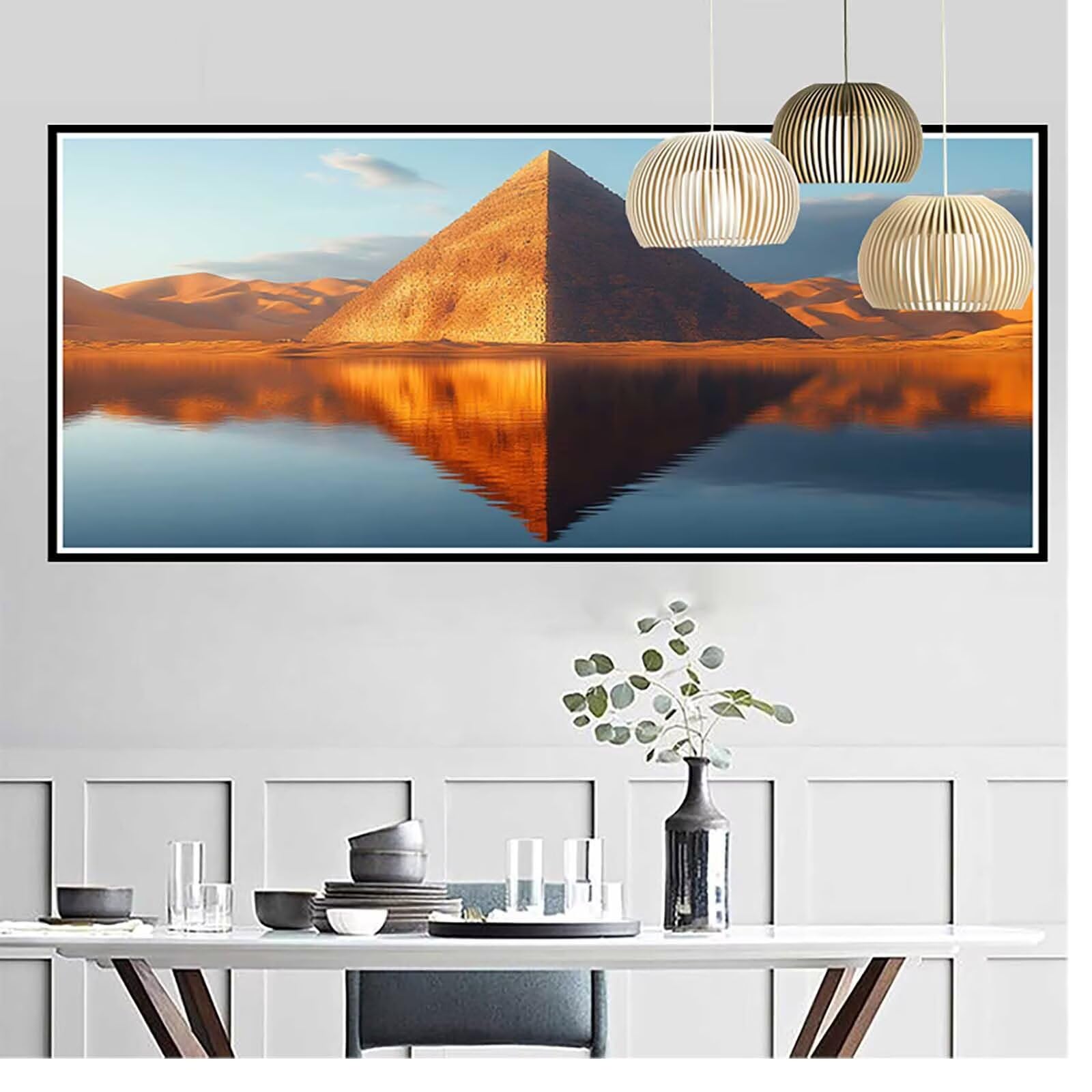 Piramida, diamentowy pejzaż, sztuka diamentowa, zestawy artystyczne, dla dorosłych, kryształowa sztuka 5D, DIY, okrągłe, pełne wiercenie, kryształ górski, haft krzyżykowy, hobby dla dorosłych kobiet