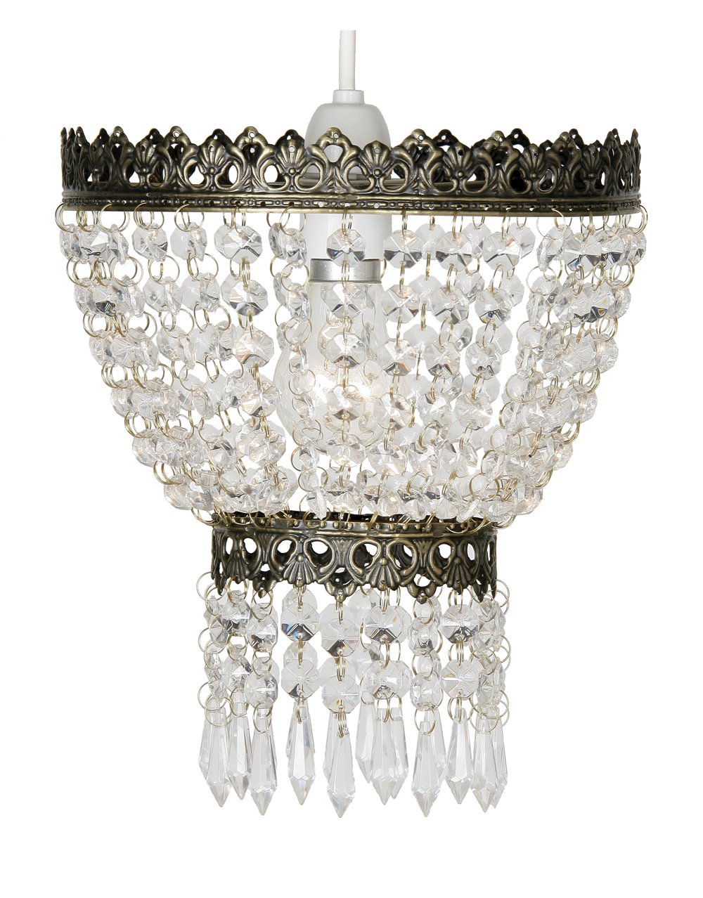 Oaks Lighting Ekon suspension laiton antique diffuseur en verre eclairage optimal - 2