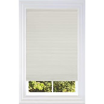 BlindsAvenue Cellular Honeycomb Cordless Shade, 9/16" Single Cell, Blackout, Cotton White, Size: 65.5" W x 48" H