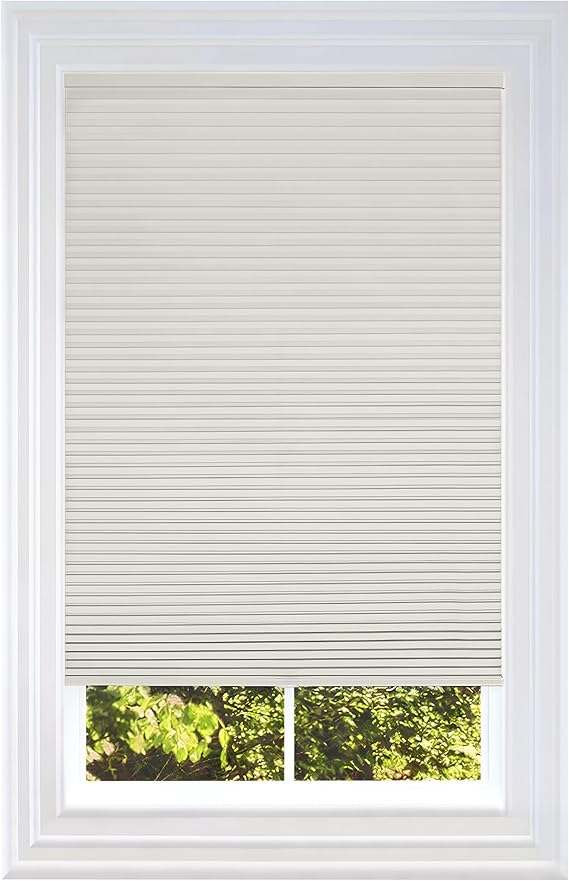 BlindsAvenue Cellular Honeycomb Cordless Shade, 9/16" Single Cell, Blackout, White Dove, Size: 23" W x 72" H