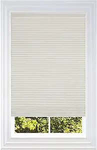 BlindsAvenue Cellular Honeycomb Cordless Shade, 9/16" Single Cell, Blackout, White Dove, Size: 23" W x 72" H