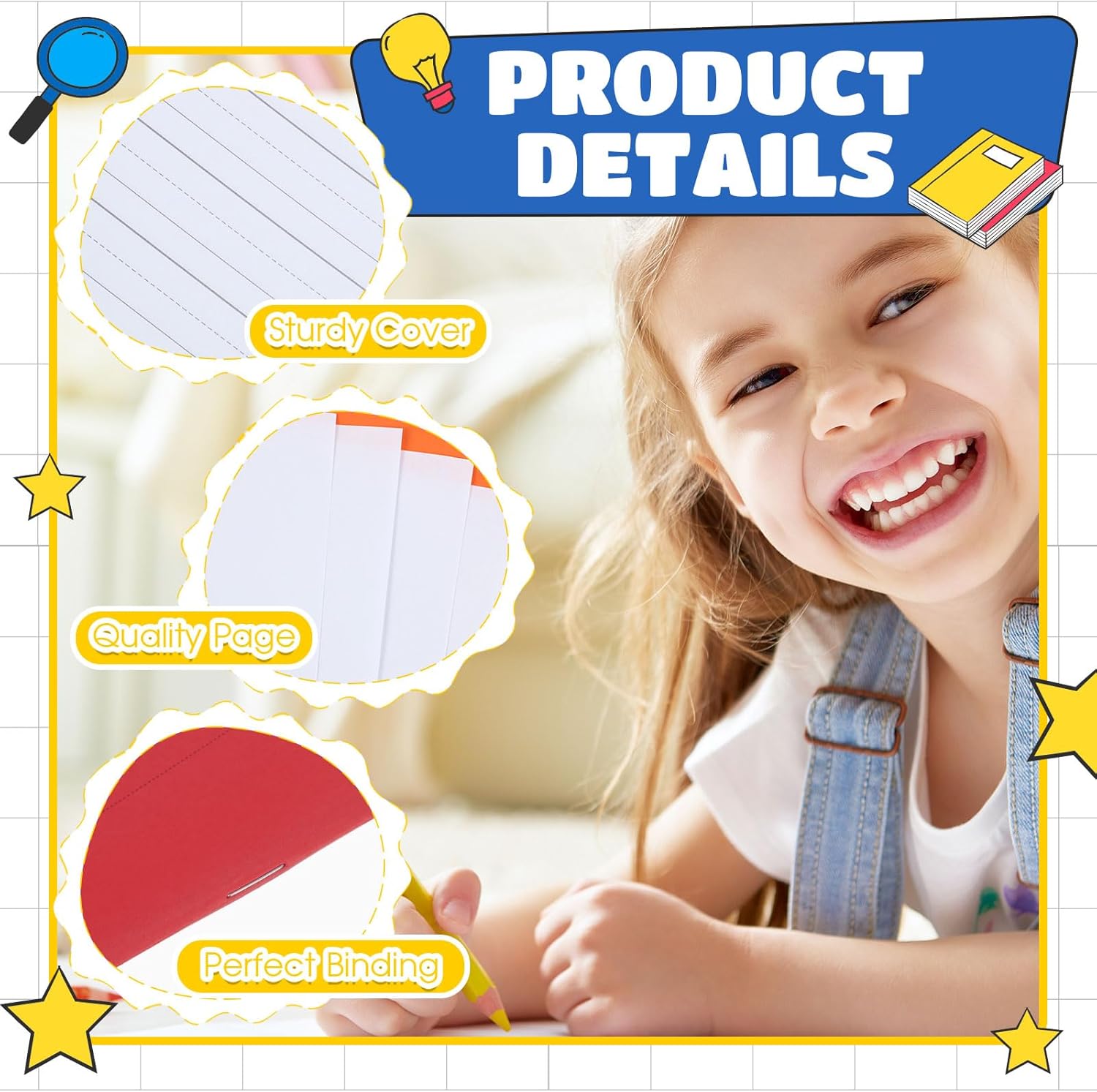 Henoyso 24 Pcs Primary Composition Notebook K-2 9 3/4 x 7 1/2 Inch Primary Journal, Notebook for Kids Supplies, Bulk Blank Writing Book for Kid to Write Draw Journal 60 Page (Mixed Color) - Image 4