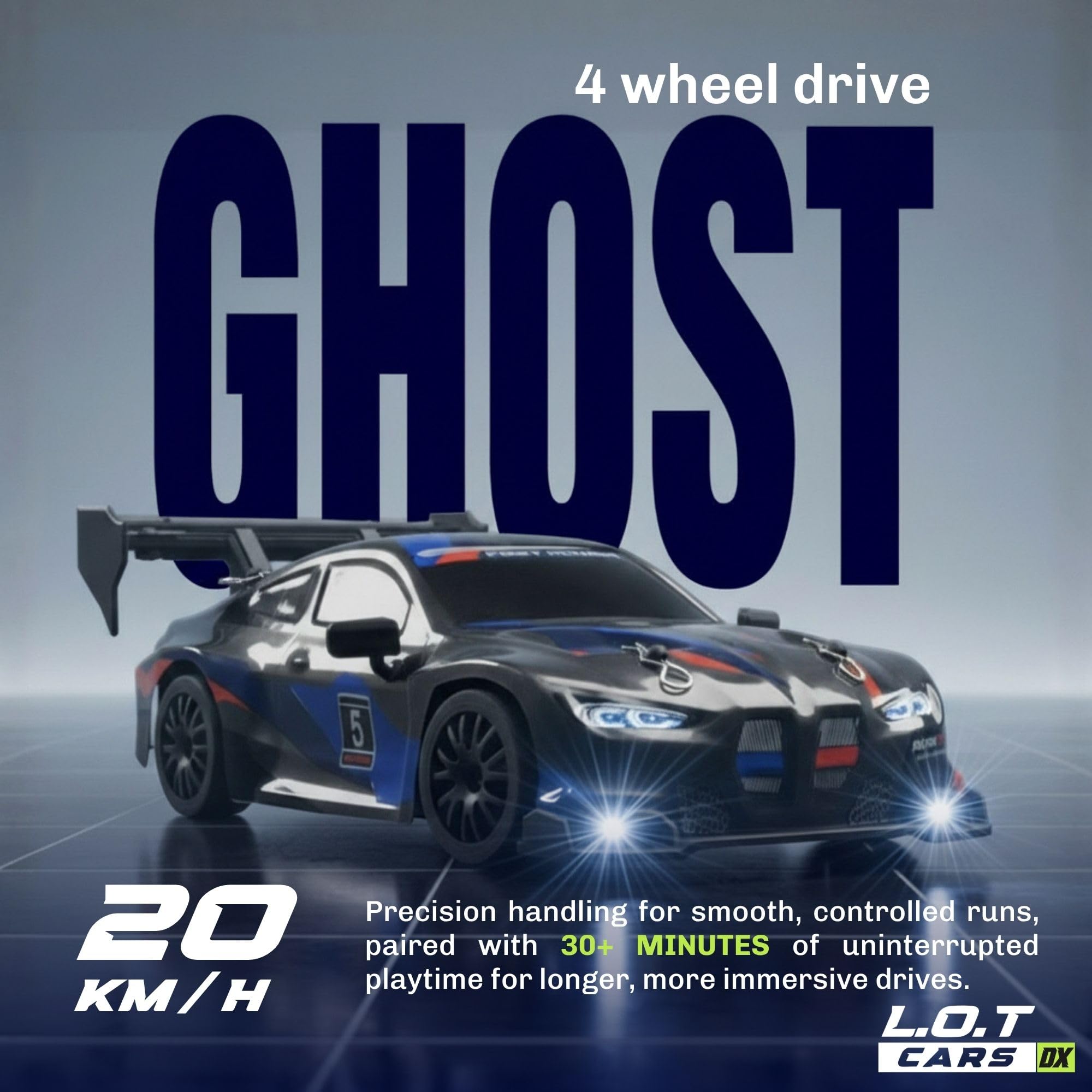 L.O.T Toys Ghost RC Car - 20kmh Drift Car -2