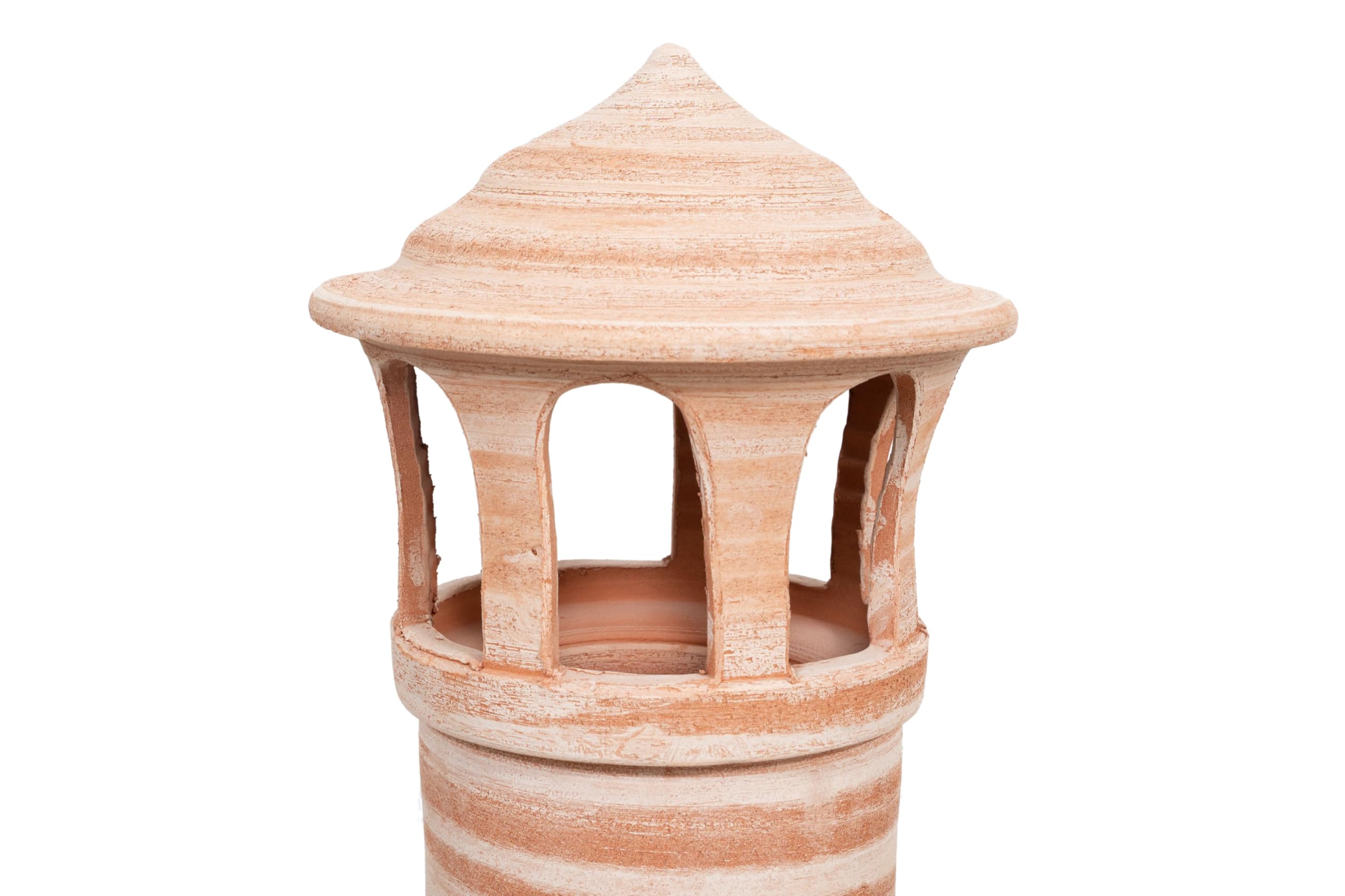 Comignolo in Terracotta 100% Fatto a Mano in Italia, Diametro 29 cm, Altezza 72 cm, Argilla Toscana Antigeliva, Arredamento Country, Shabby