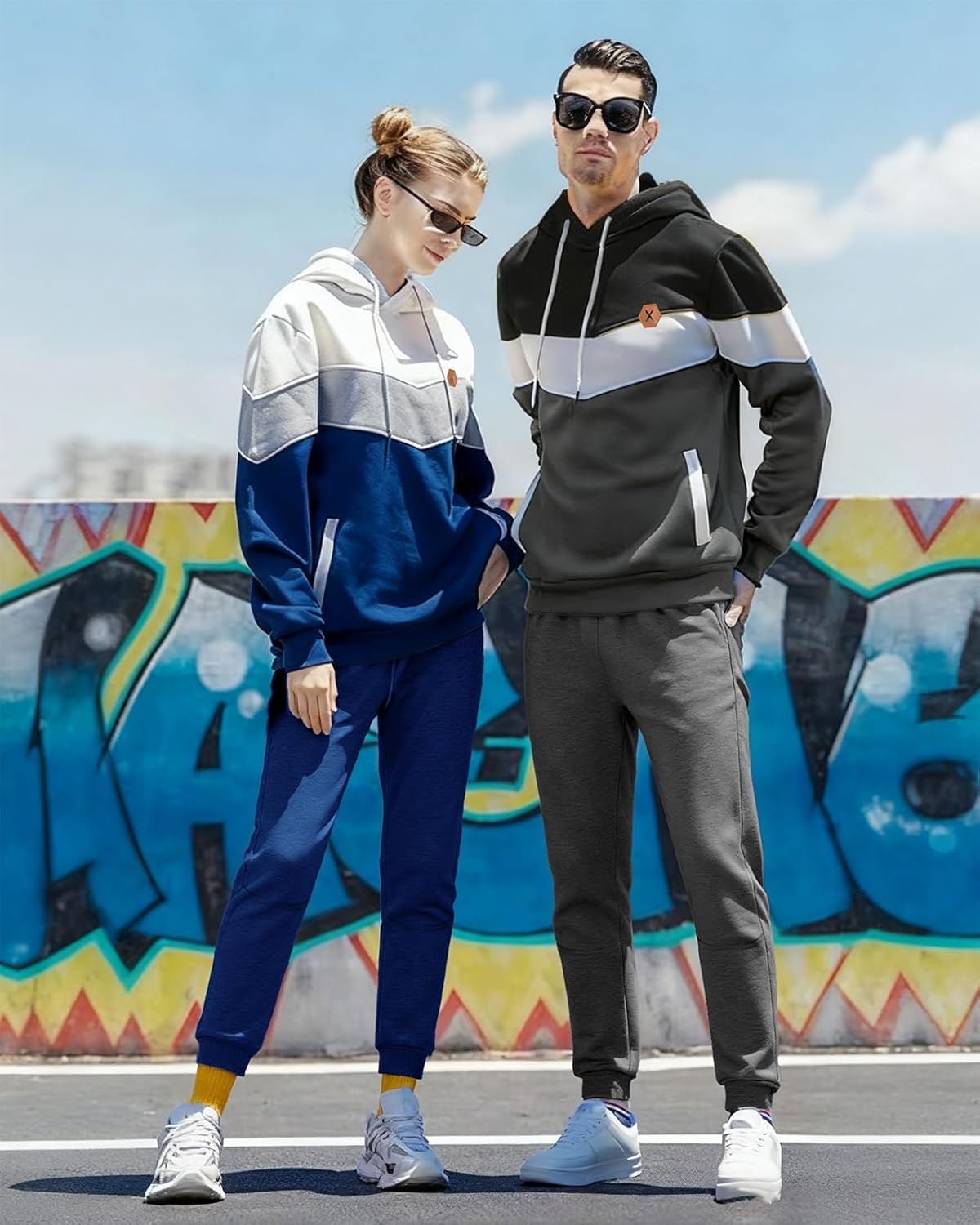 Mens Hoodie Tracksuit Set 2 Pieces Athletic Fleece Hooded Sweatsuit Casual Outfit Sweatshirt and Joggers Set - Image 3