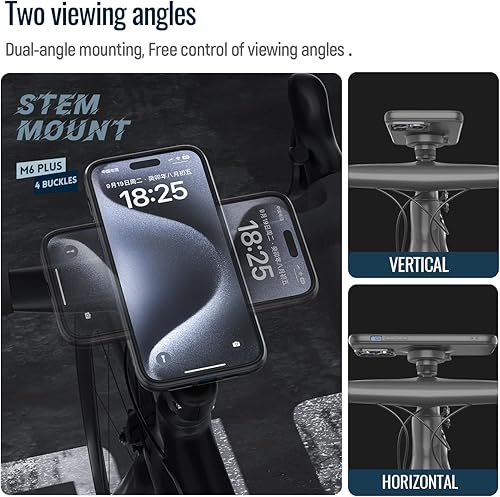 Miniatura 6 de sincetop Soporte de teléfono para bicicleta, soporte para teléfono con tapa de vástago de bicicleta de montaña, abrazadera universal de aluminio