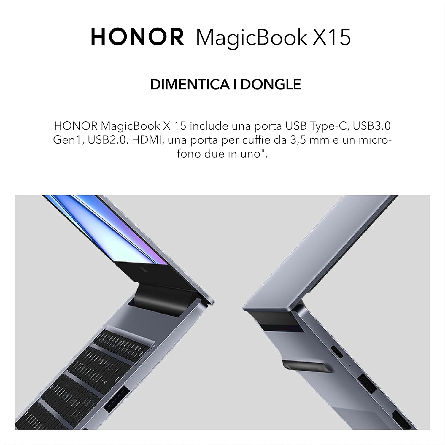 HONOR Magicbook X15 Laptop,15.6 Pollici Full View 1080P FHD PC Portatile, Intel Core i3-10110U, 8 GB di RAM, SSD da 256 GB , Windows 10 Home, Layout Italiano HONOR Magicbook X15 Laptop,15.6 Pollici Full View 1080P FHD PC Portatile, Intel Core i3-10110U, 8 GB di RAM, SSD da 256 GB , Windows 10 Home, Layout Italiano