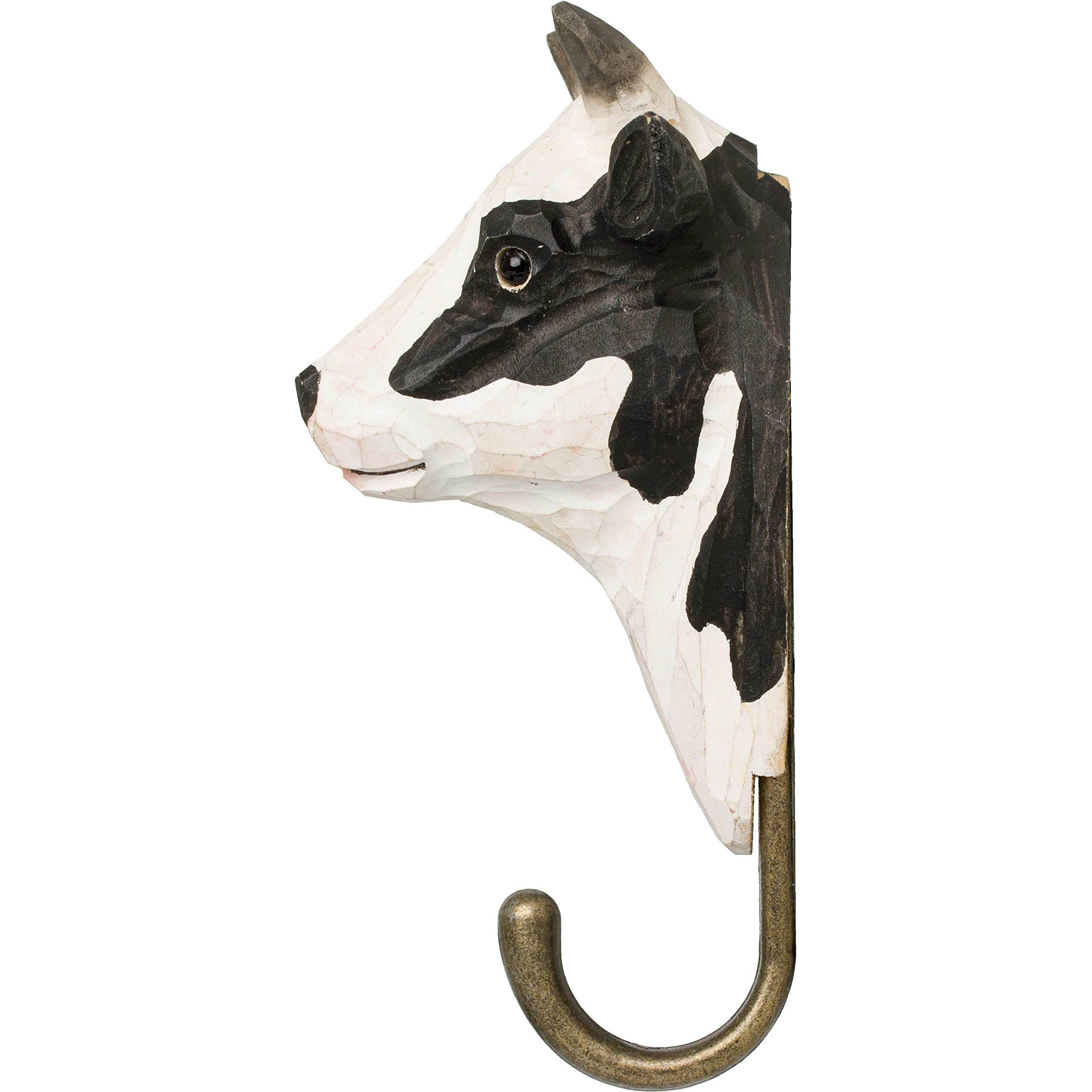 WILDLIFEGARDEN Wildlife Garden Hand-Carved Dairy Cow Hook, Sturdy Wood Wall Hook with Artisanal Life-Like Figurine, Easy-to-Install, Designed in Sweden