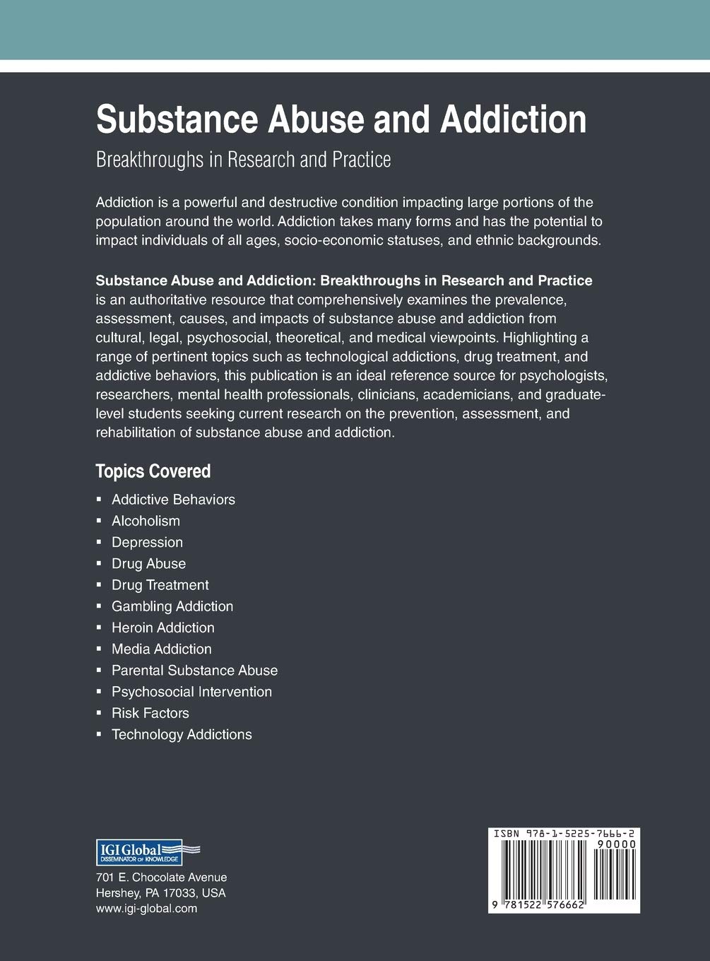 Substance Abuse and Addiction: Breakthroughs in Research and Practice      1st Edition