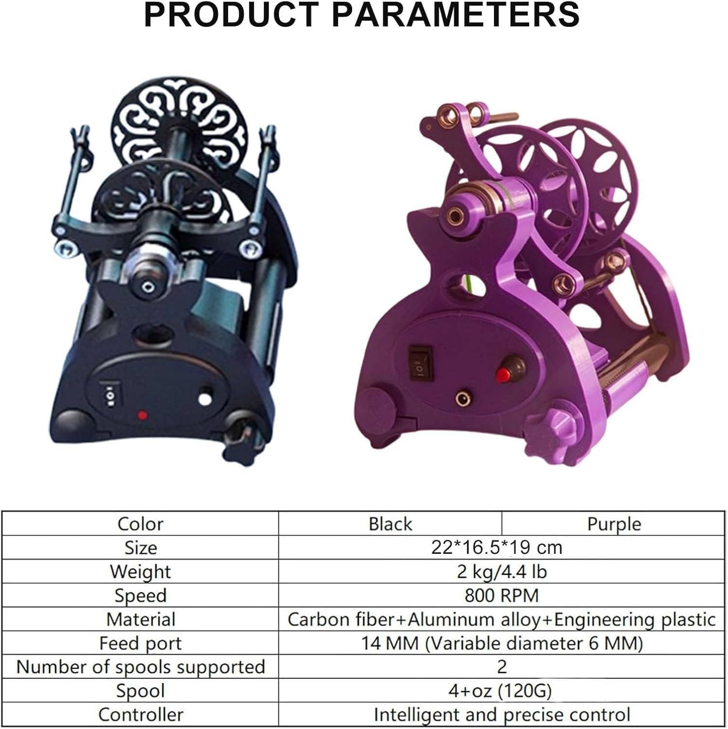 Mini Wool Spinner,Electric Spinning Wheel,Spinning Wheel for Yarn Making,Knitting Wool Yarn Winder,Automatic Yarn Winding Machine,with Foot Switch(Purple,Digital)