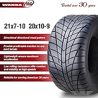 Vista 2 de WANDA - Juego de 4 neumáticos de alta velocidad 21x7-10 & 20x10-9 para Yamaha Raptor 350 660 700 ATV