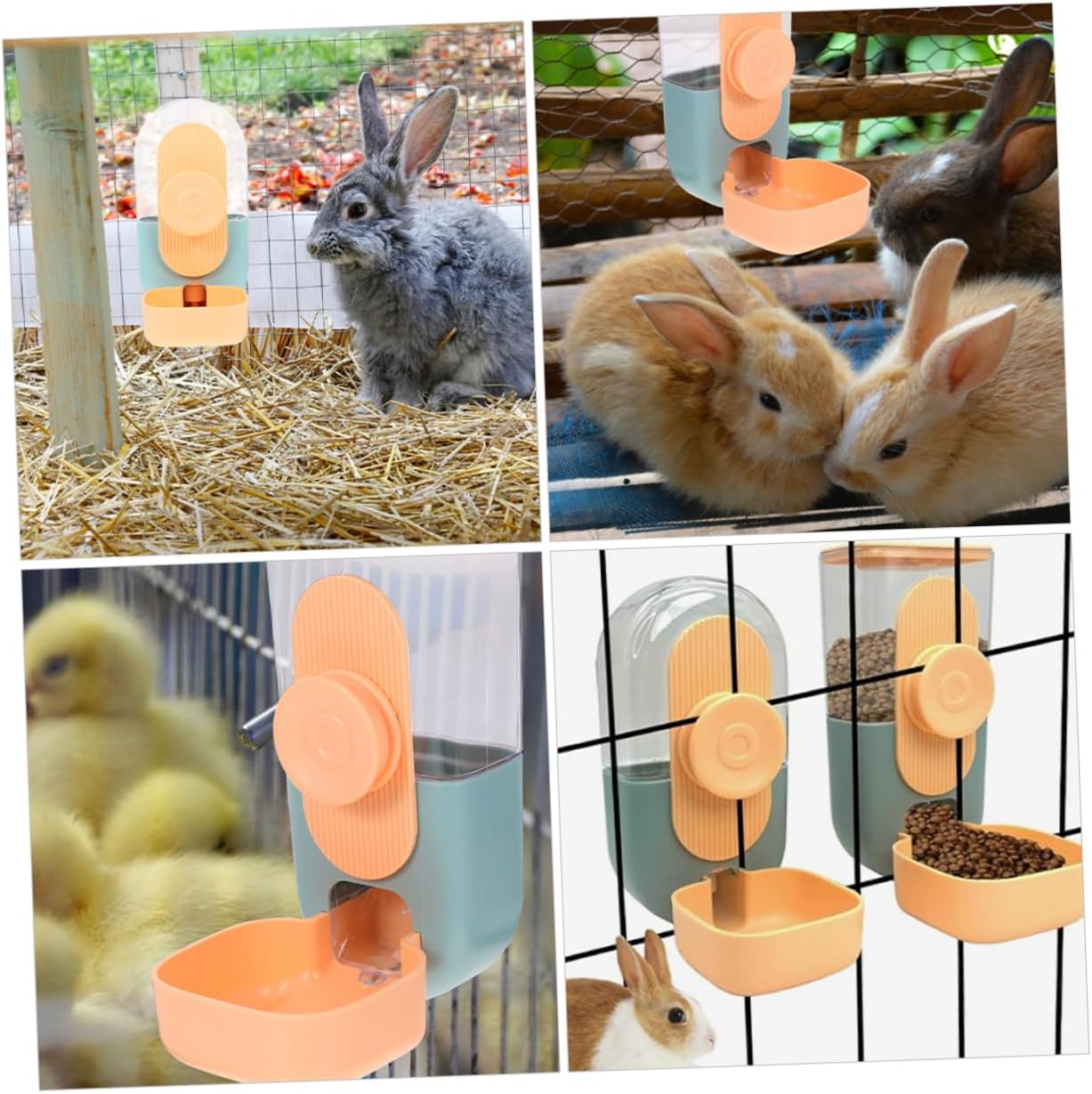 Automatic Feeder for Pets Rabbit Food Dispenser Hanging Bunny Feeding Tool Water Dispenser for Rabbits