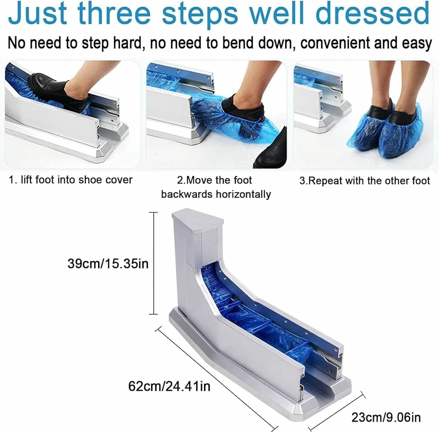 Automatic Shoes Cover Machine,with 200pcs Disposable Plastic Shoe Cover for Home, Office, Supermarket, Factory, Hospital