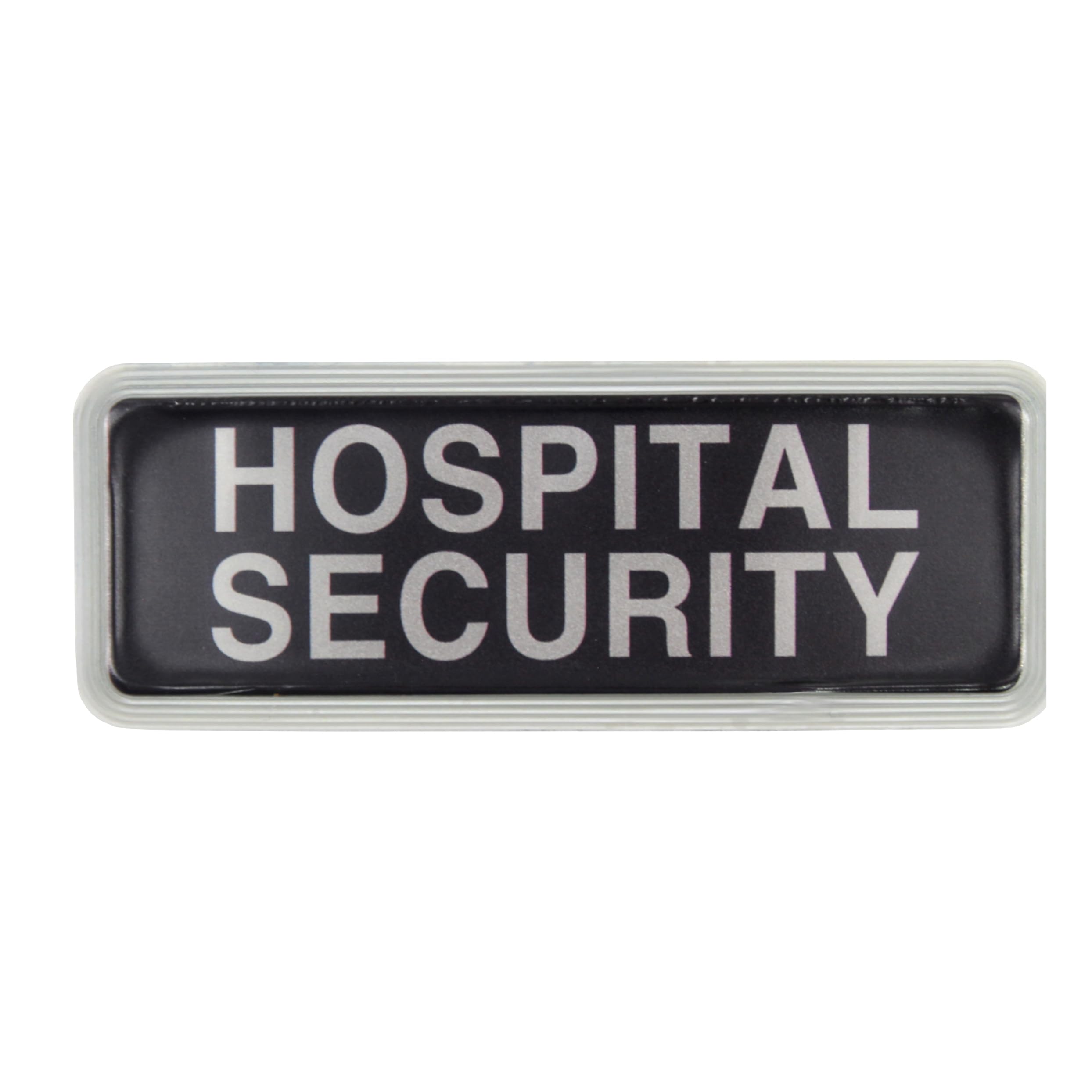 L-Max Reflective Hospital Security Badge with Hook & Loop Patch (Hook Patch Only) (Black, Small)