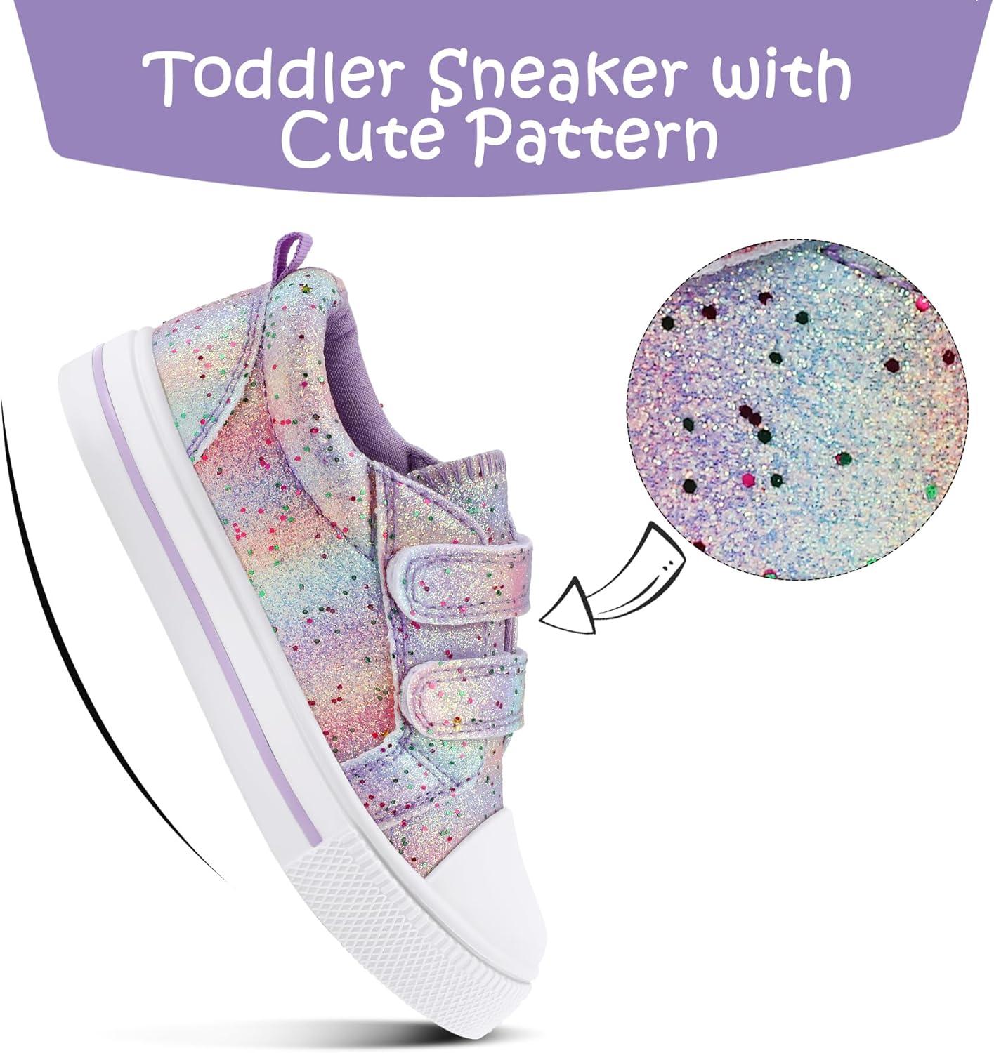 K KomForme Toddler Sneakers for Boys and Girls Dual Hook and Loops Sneakers Baby Canvas Shoes - Image 4