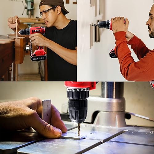 Miniatura 7 de jar-owl Kit de taladrodestornillador inalámbrico de 21 V máximo sin escobillas juego de herramientas con taladro y 112 piezas kit de herramientas