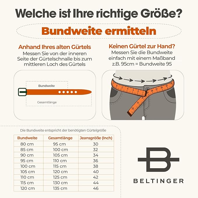 BELTINGER Jeansriem van volledig rundleer, 5 cm, leren riem voor