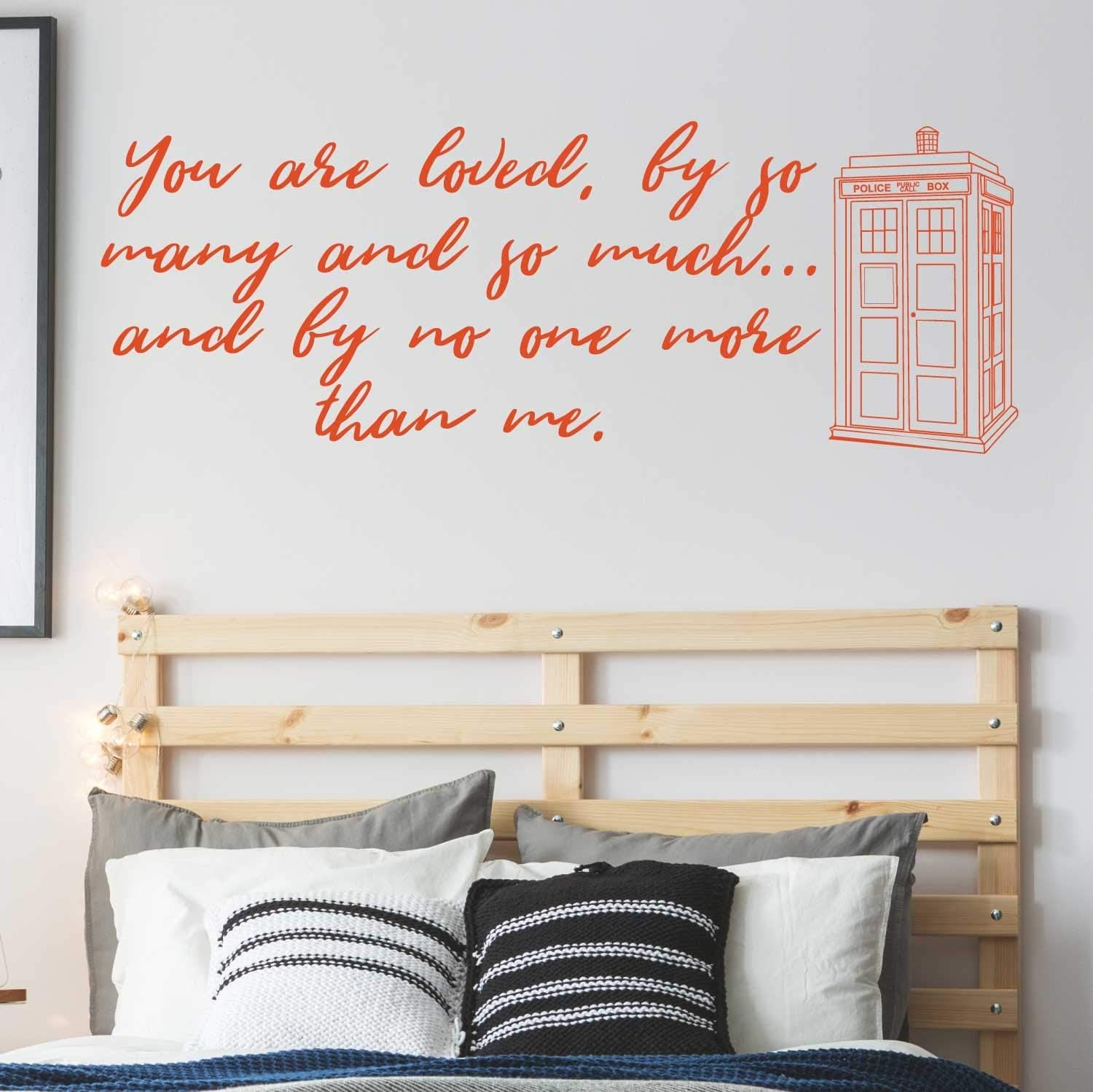 Dr Who 'You are Loved' Quote and Tardis Sticker| Whovian Gift Idea | Vinyl Wall Decal for Living Room, Bedroom, Kids Playroom