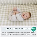 Pobibaby - 2 Pack Premium Fitted Neutral Crib Sheets for Standard Crib Mattress - Ultra-Soft Cotton Blend, Safe & Snug Fit, Stylish Gingham Crib Sheet (Khaki)