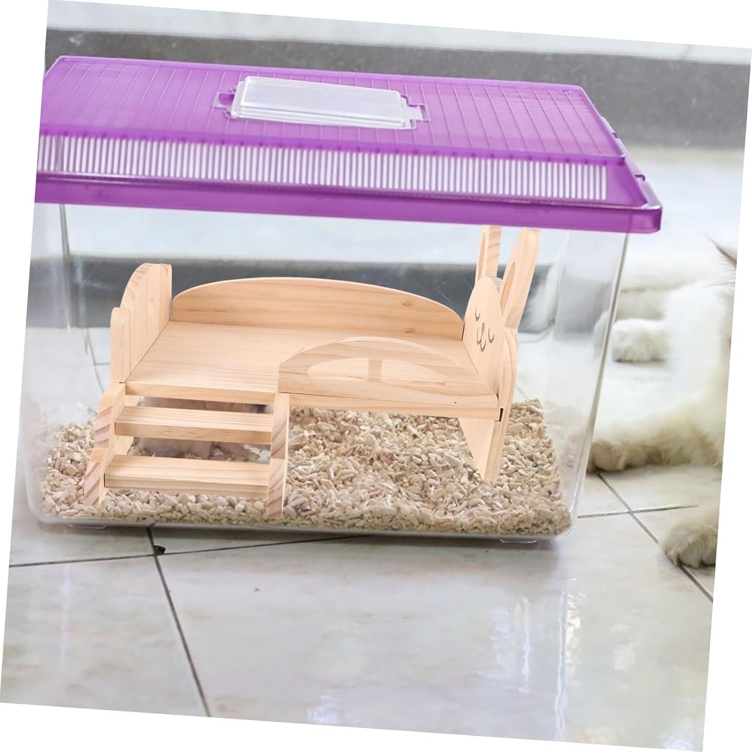 BESPORTBLE Sturdy Wooden Bed for Guinea Pig Stairs Pet Bedding for Hamster Chinchilla Squirrel Easy to Assemble