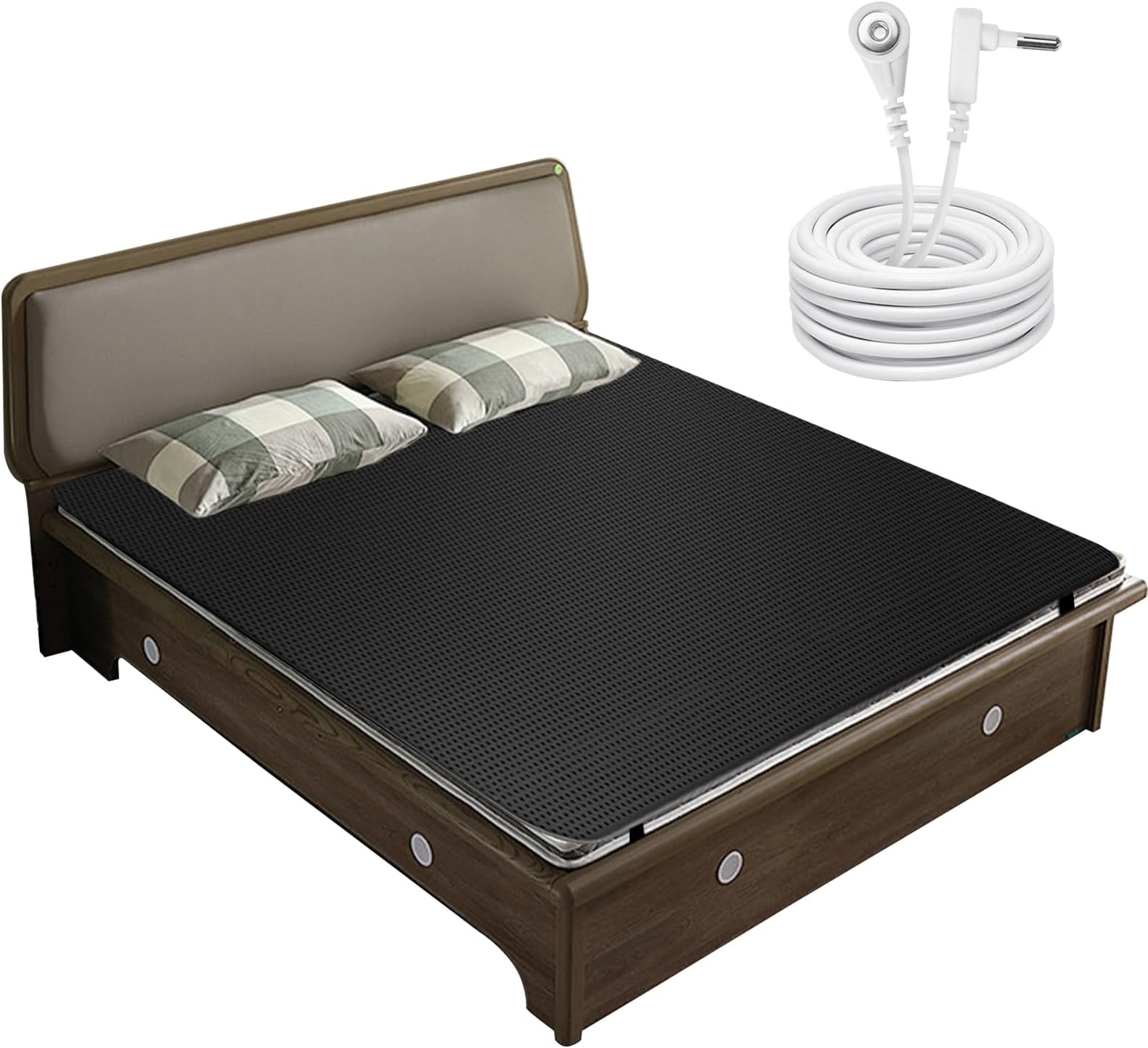 Therapy Grounding Mat, Breathable Grounding Sheet for Bed, Grounding Sheet with Grounding Cord Meditation Mat Kit for Better Sleep