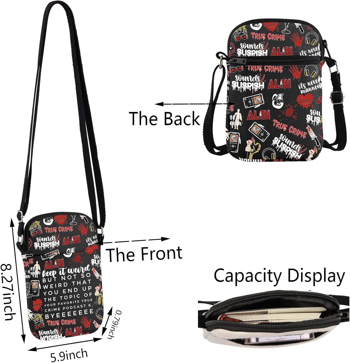 TSOTMO Morbid Crime Inspired Gift True Crime Club Makeup Bag Fan Zipper Bag - Image 2