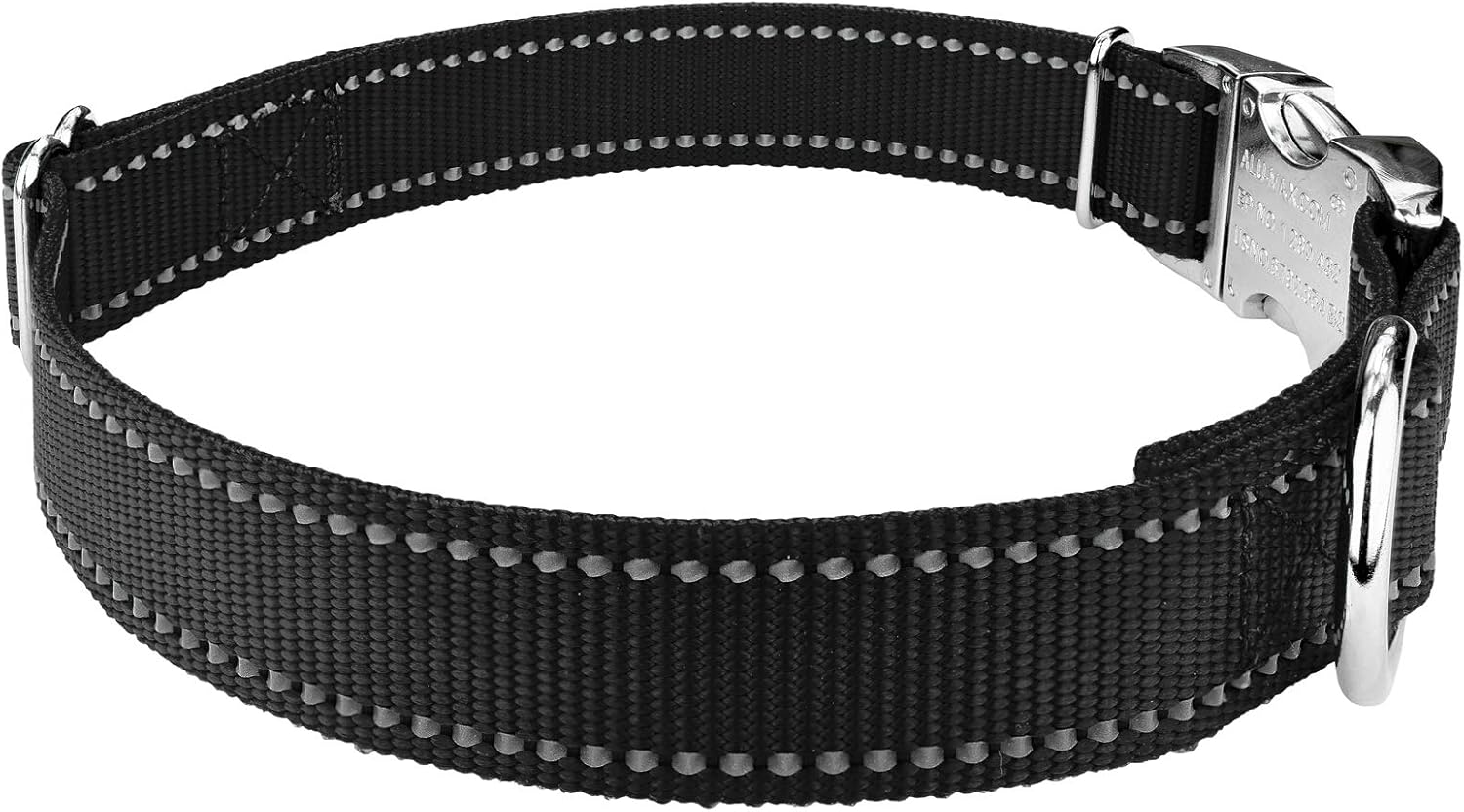 Country Brook Petz - Premium Black Reflective Nylon Dog Collar & Leash - Extra Large